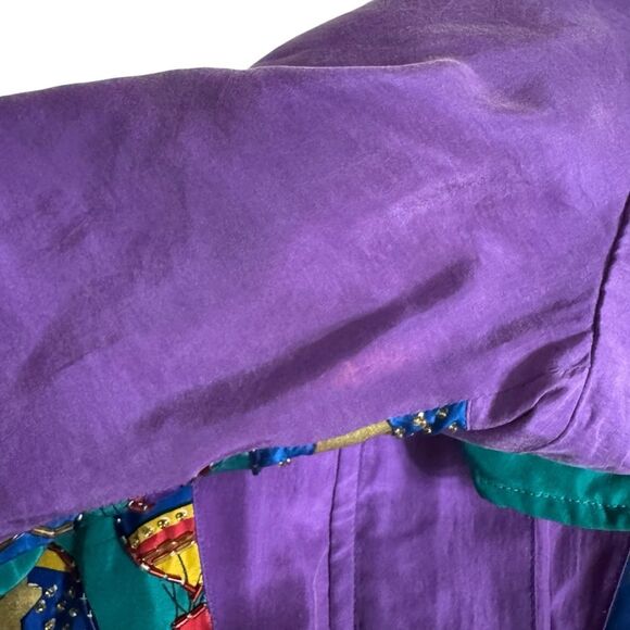 Vintage Bocoo Silk Tracksuit Hot Air Balloon Print Jacket Pants Set Size Small - Picture 8 of 15